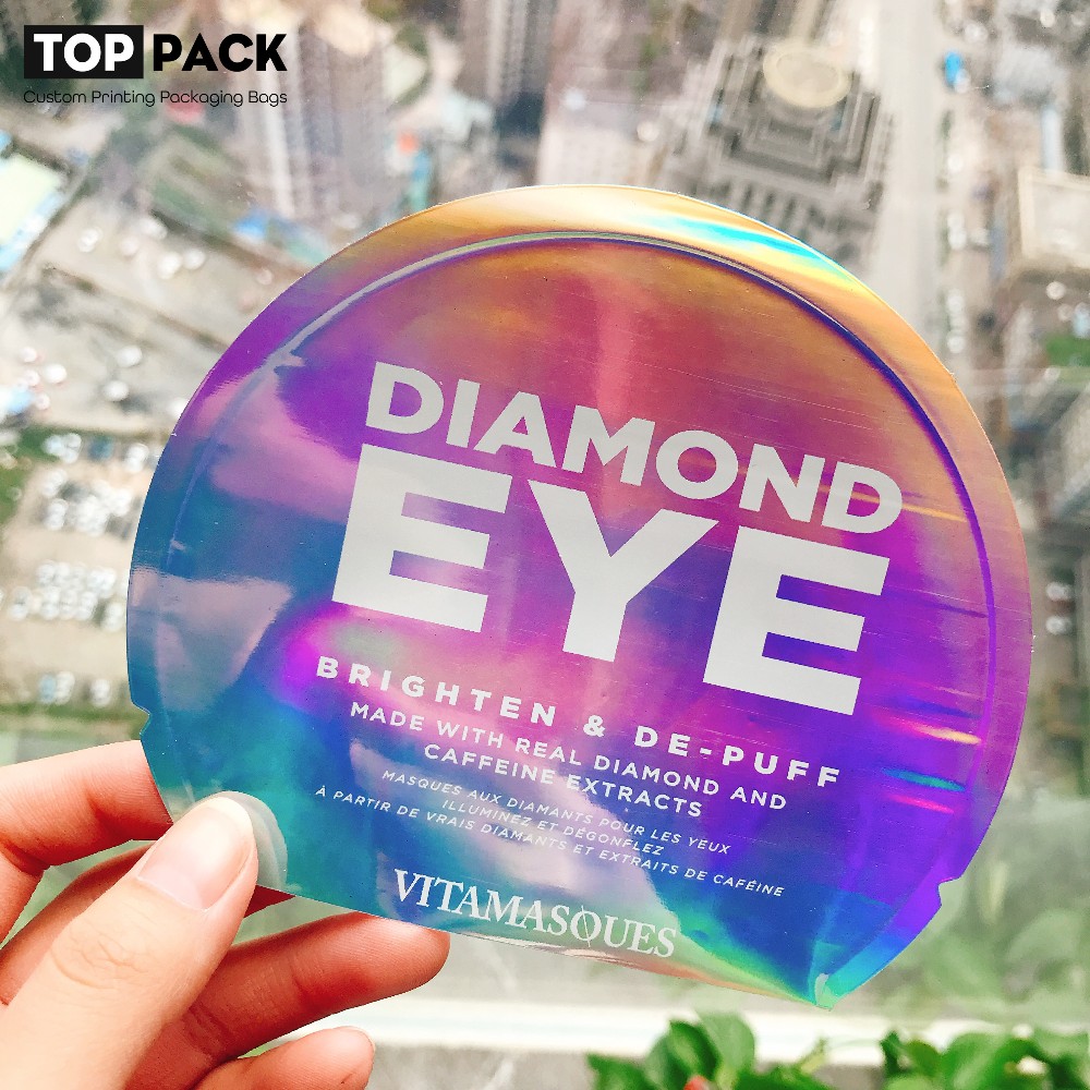 Metallic Custom Stand Up Pouch Gold Stand Up Plastic Bag For Make Up Product