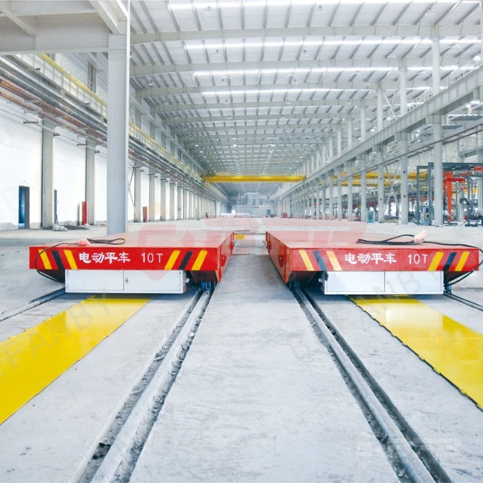 5t manual rail transfer cart with hand braking for industrial material handling