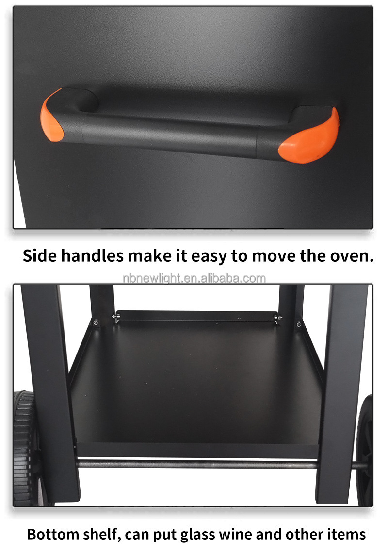 Outdoor Courtyard Charcoal Oven for Baking Pizza Portable and 30.5*30.5cm Stone Size