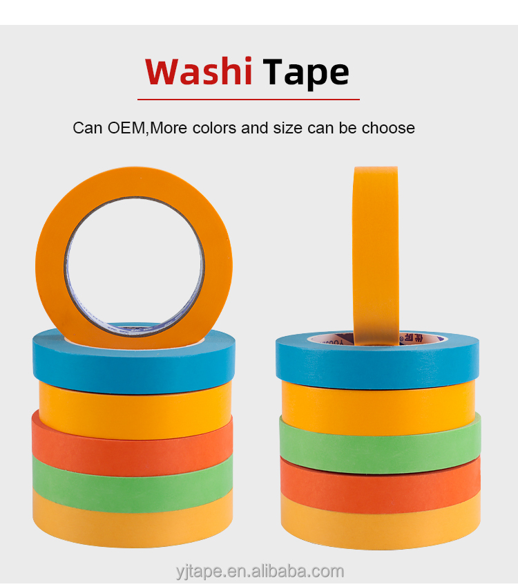 Automotive Painting Shield Protection Washi Masking Paper Tape with Custom Thickness