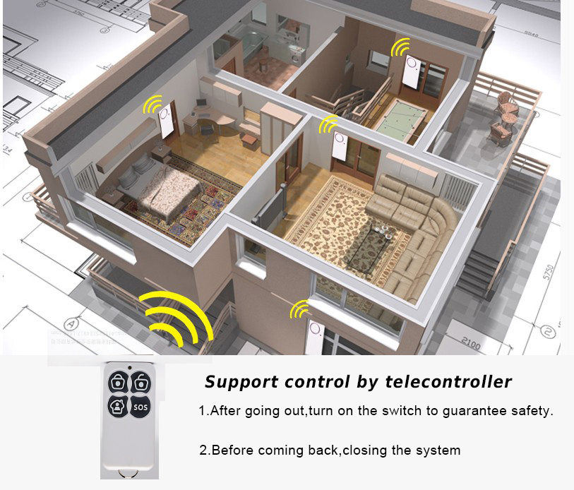 household wireless remote control gate magnetic detector with low power consumption and stable type