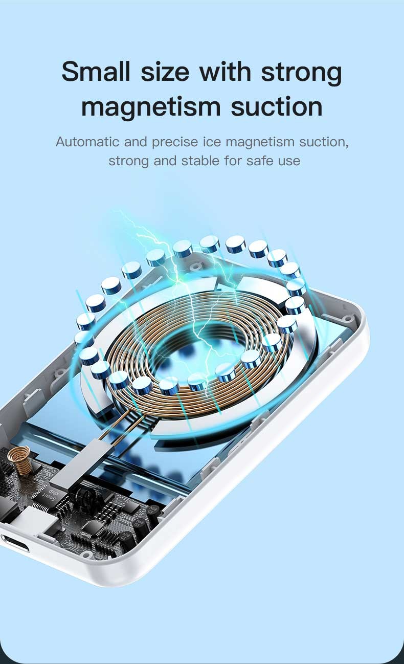 Magnetic Portable 5000mAh Wireless Charging Power Bank For Iphone 13