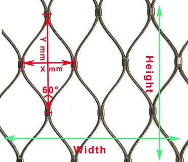 Stainless Steel Wire Rope Mesh x tend mesh AISI 316L zoo mesh
