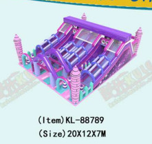 Purple Large Slide Children Fun Park Inflatable Playground