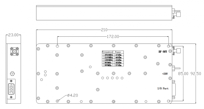 43dBm High Power Linear Amplifier ,  linear rf power amplifier 1550MHz-1590 MHz 0