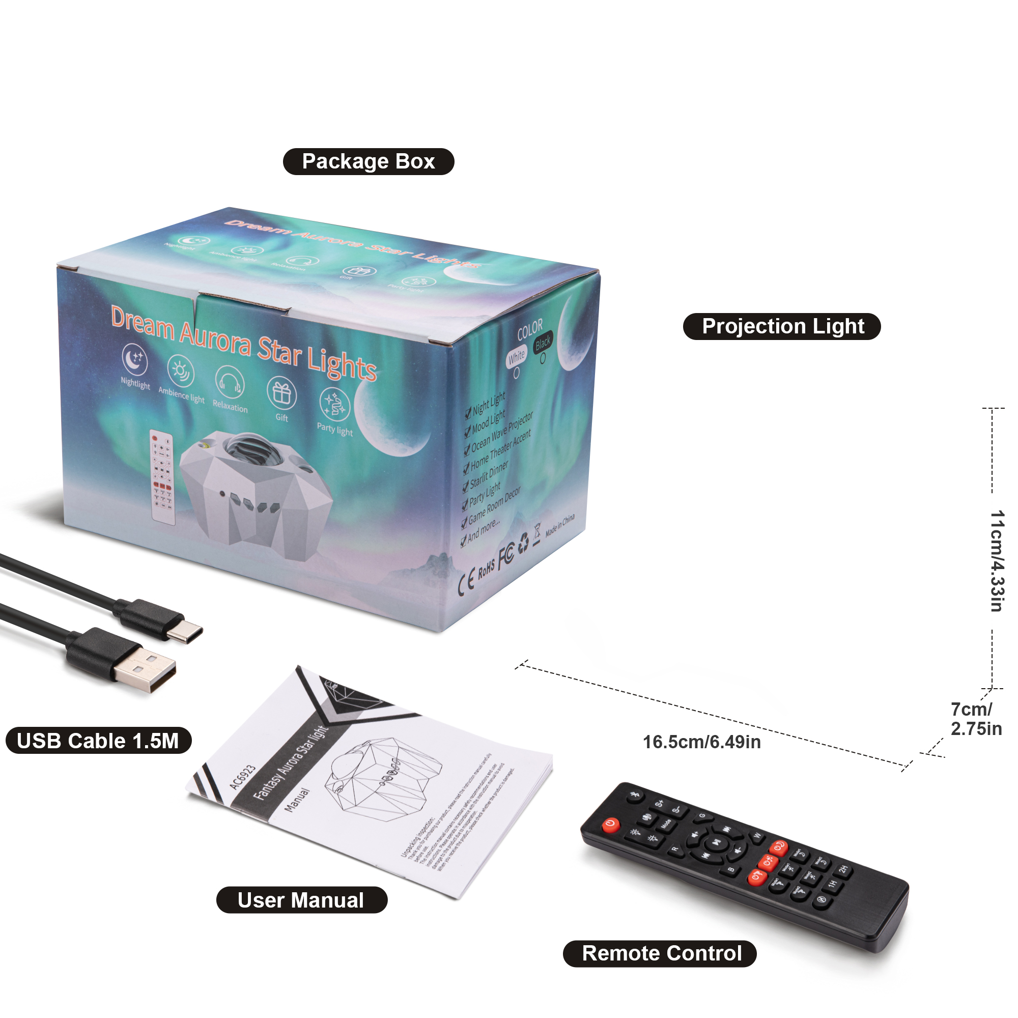 Sterren Projector Aurora Galaxy Projector Baby Star Night Light Starry Star Northern Light Projection Lamp For Kids Adu