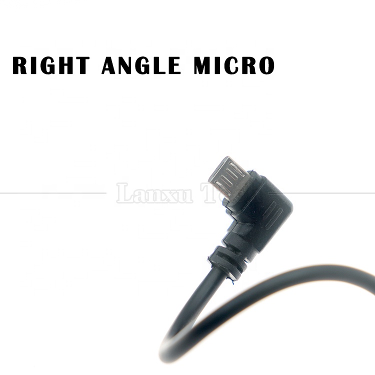 Customization 1m 2m 3m 90 Degree Right Angle Micro B V8 Connector to USB Extension Data Charger Cable
