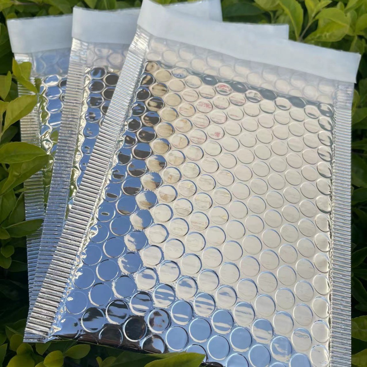 Custom Silver Customizable Sparkle Offset Printed Shockproof Bubble Bags