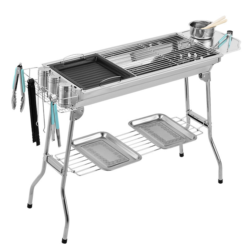 Customized Logo Acceptable Stainless Steel Rotisserie Charcoal Grill for Outdoor Barbeque