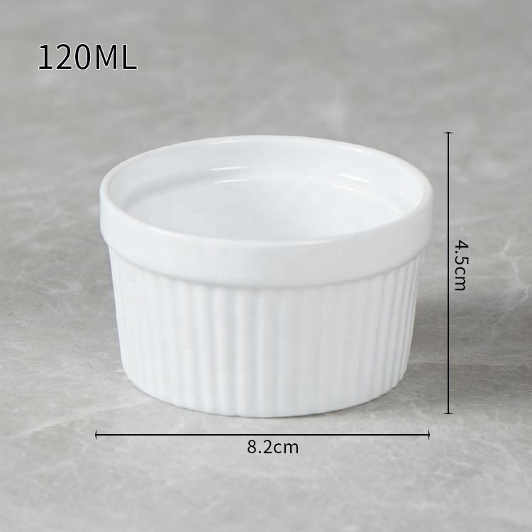 Restaurant On Glazed Creme Brulee Ceramic For Desserts Ice Cream