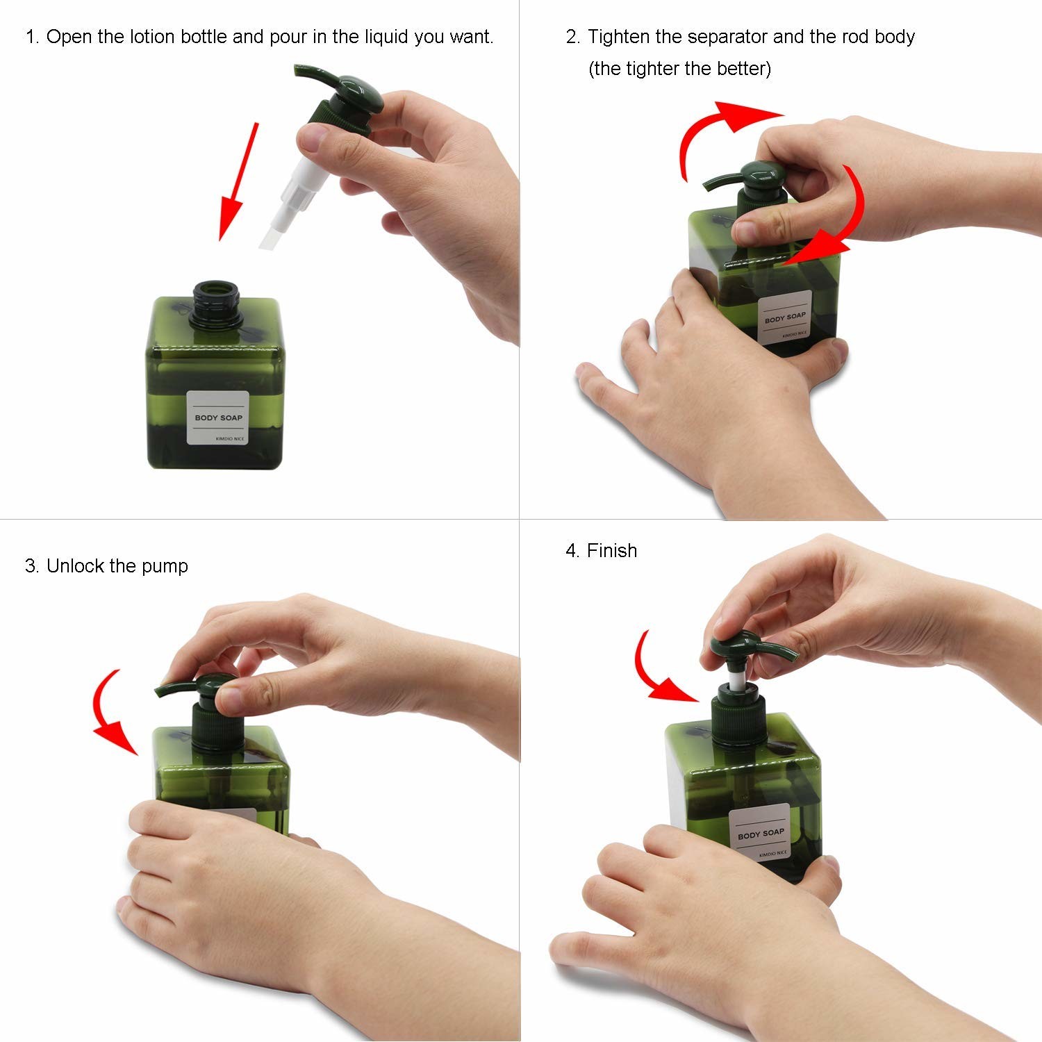 Square Green Cosmetic PETG Bottle Heat Resistant Long Lifespan