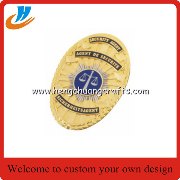 Police badge, hard enamel pin badge with high process Hengchuang crafts supply