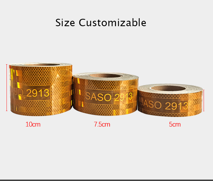 Aluminized Customized Mirco Prismatic SASO 2913 Self Adhesive Reflective Tape Sticker