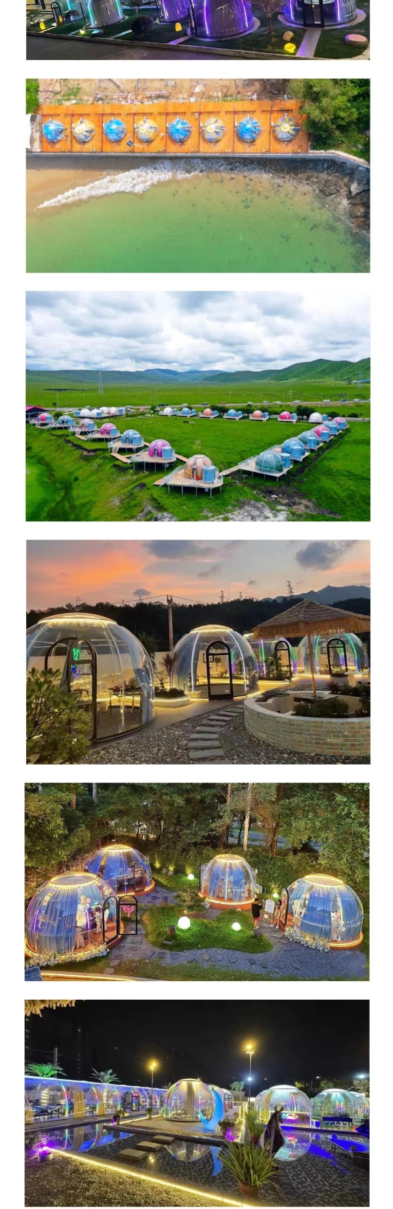 Unforgettable Outdoor Experience Transparent PC Hotel Room at Scenic Area Homestay