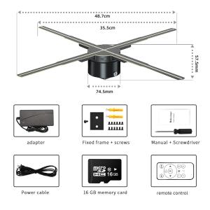 24-Hour Response Time Design Indoor LED Hologram Projector for 3D Holographic