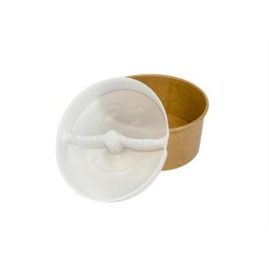 Custom Kraft Recycled Paper Bowls With Matching Lids , 500 Ml 16 Oz Paper Bowls