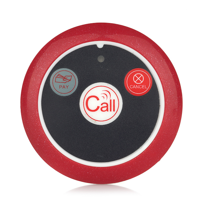 multi functional small round red color wireless call bell