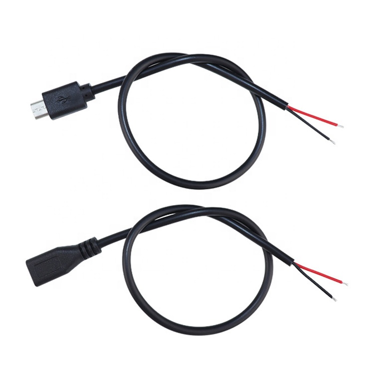 OEM Data Charging 2 4 Cores Micro USB Male Female to Open Bare Wires Pigtail Cable