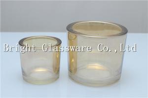 China hot-selling thickness wall glass votive candle holder, spray color candle holder on sale