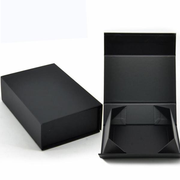 Custom Paper Folder Box Packaging Luxury Black Foldable Paper Gift Box With