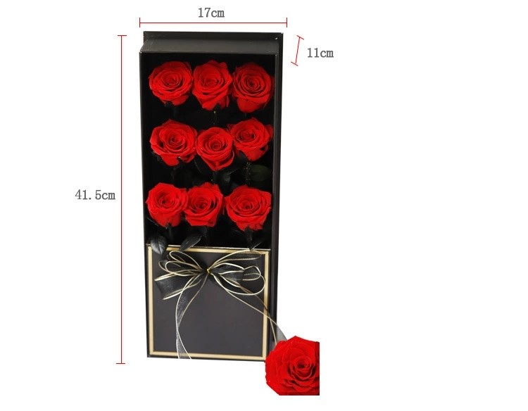 Selling China long life rose guns flower box gift Preserved Flowers Christmas gift