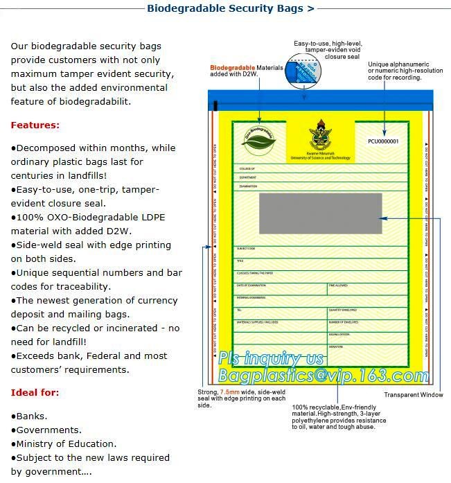 Document safe tamper proof bank deposit bag, Steb Plastic Money Pe Bank Deposit Coin Security Pouch Bags With Seal For C