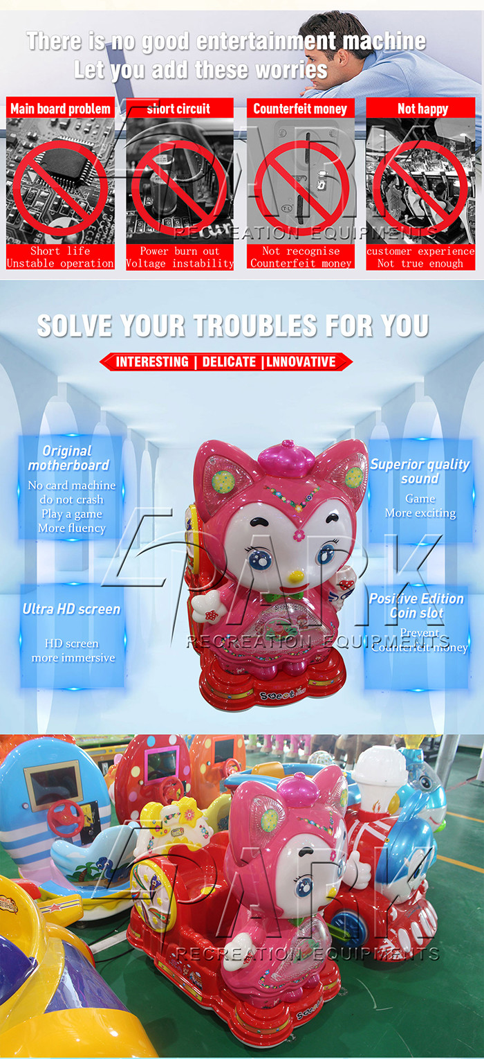 Red Color Baby Cat Kiddy Ride Machine / Amusement Game Machine