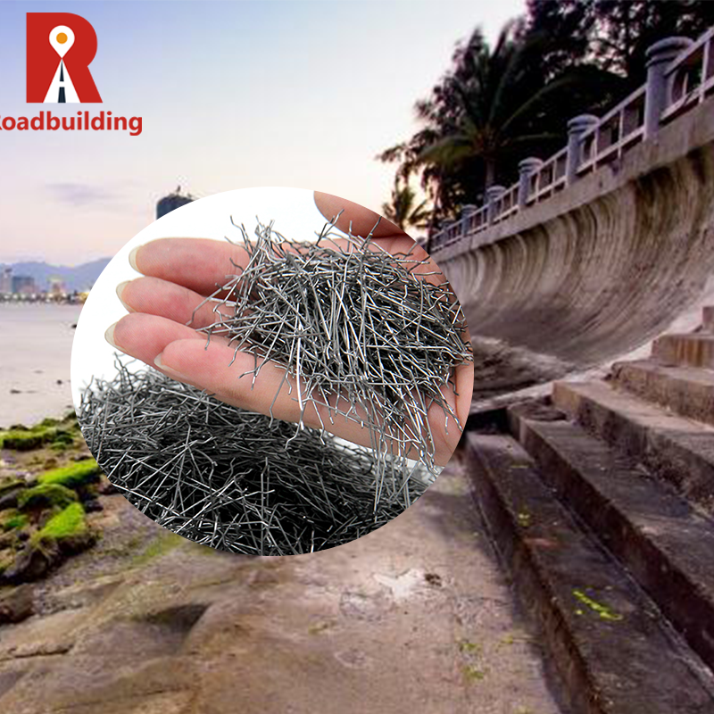 Shear Strength 8-10MPa 6mm Micro Stainless Steel Fibre For Concrete Length 45Mm 55 Mm