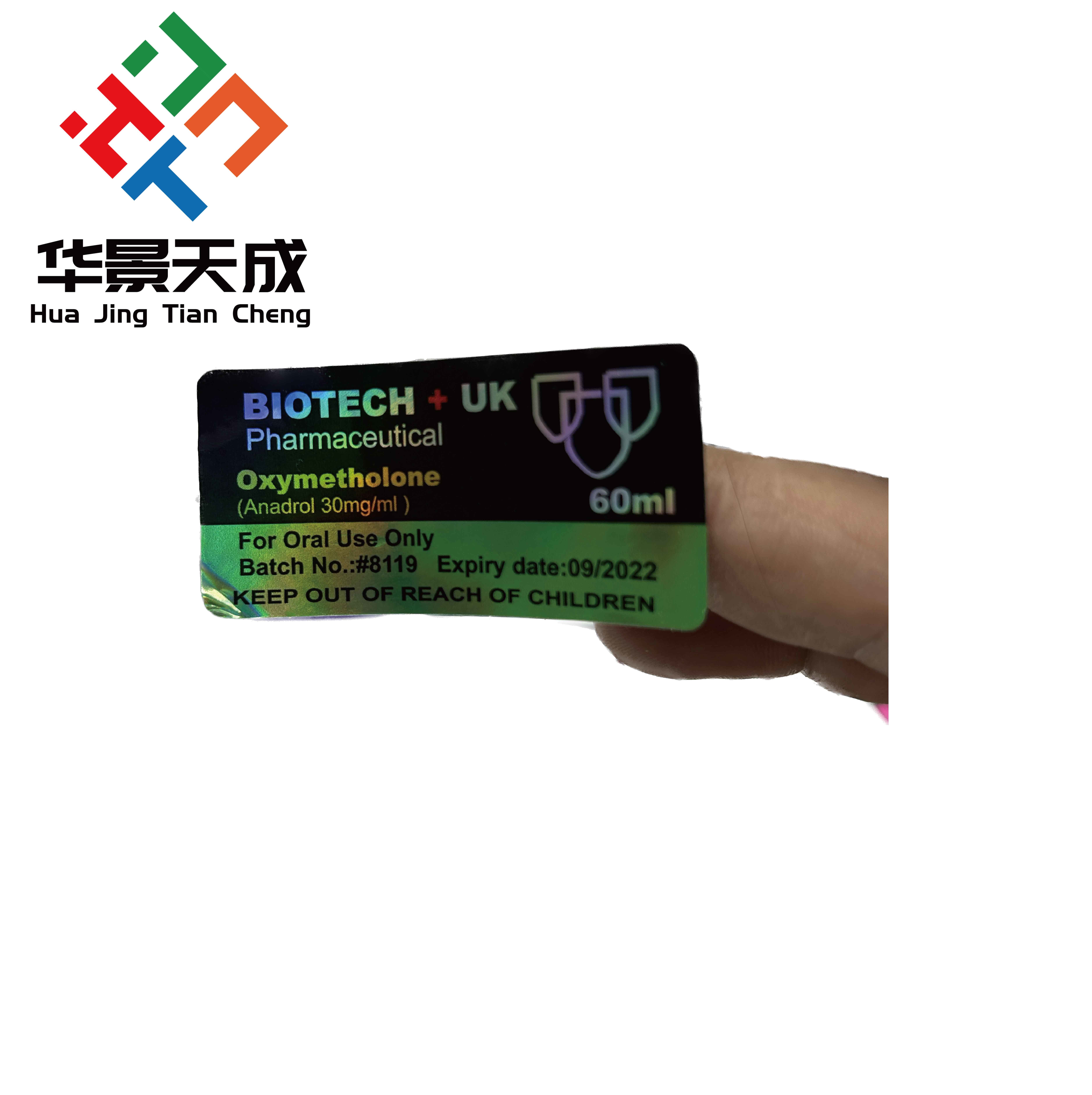 Polypropylene Custom Vial Labels with Removable Adhesive and Lamination Finishing