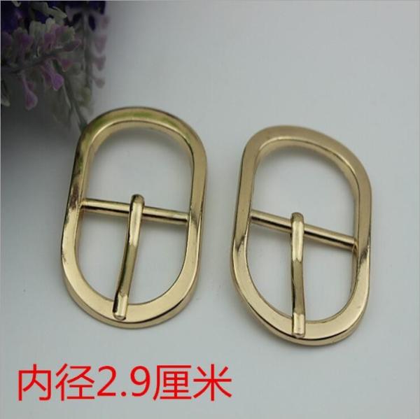 Shoes hardware accessories zinc alloy 29 mm shiny gold oval shape metal pin