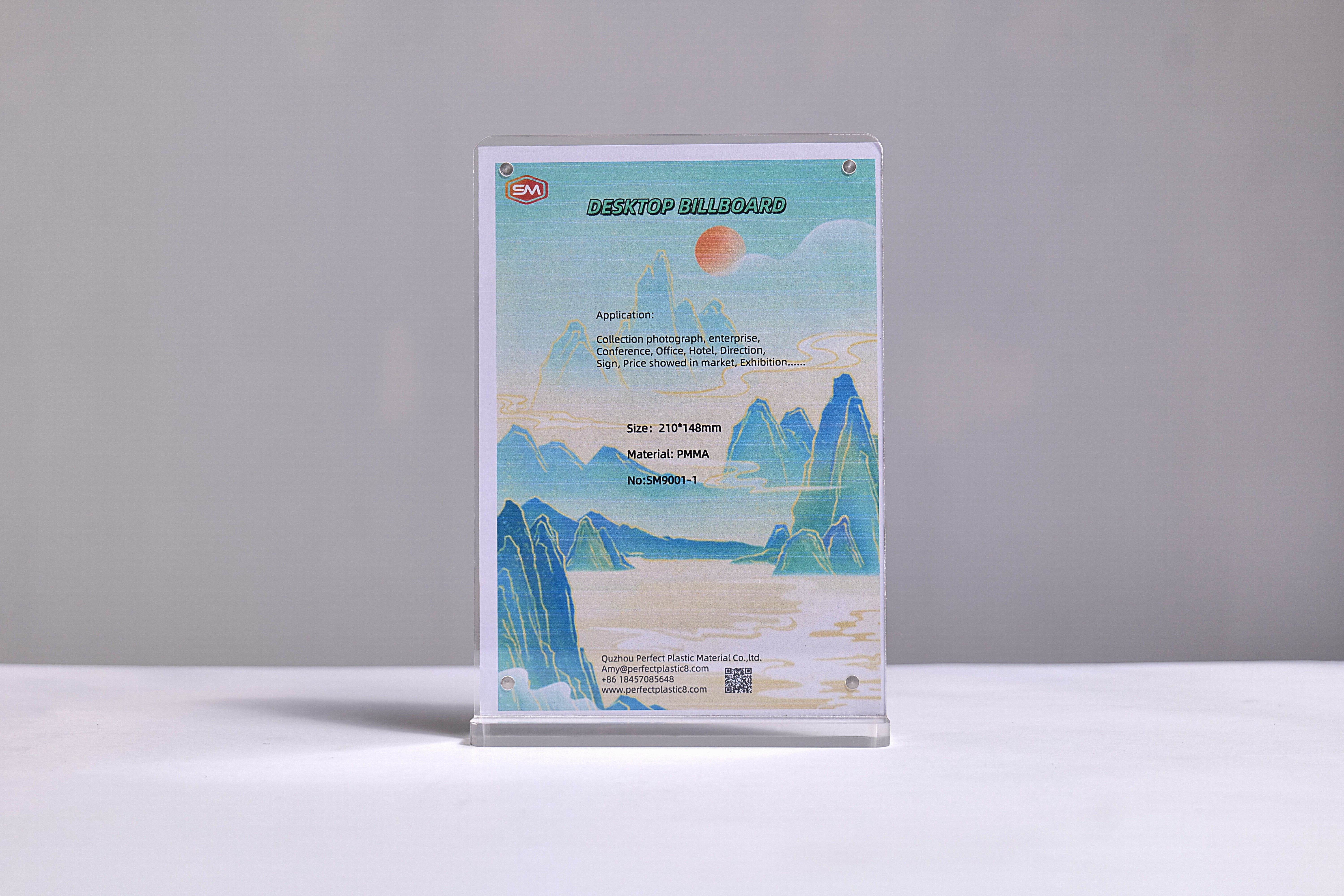 Double-Sided Magnetic T Shape Acrylic Sign Holder Practical Display