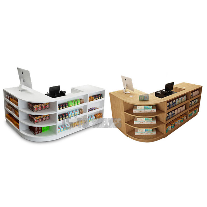 Small Supermarket Checkout Counter With Display 900×300×1950mm