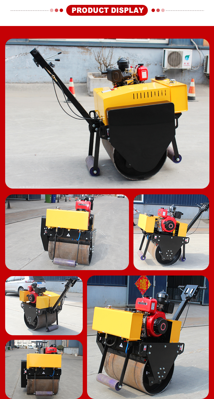 Electric Start 0.5Ton Single Drum Road Roller Compactor for Small Construction Sites
