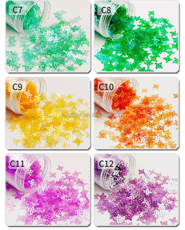 DIY Craft Embellishments Hollow Four Pointed Star Sequins in Mixes and Customized Shape