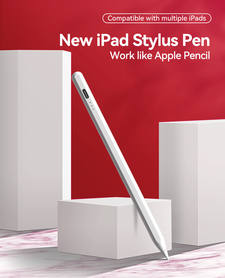 Bluetooth Stylus Pen for iPad Pressure Sensitivity 2048 Levels Length 14cm