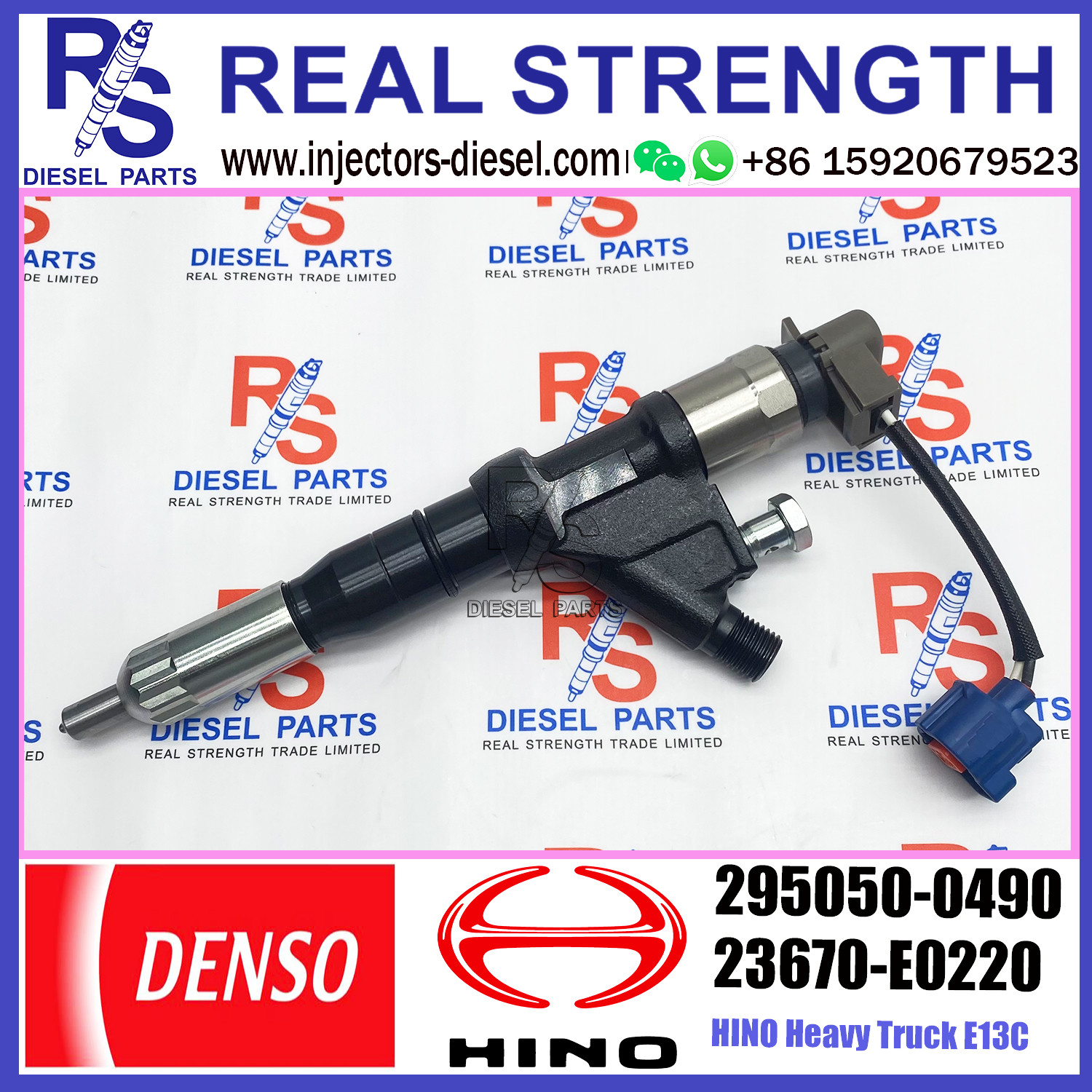 Diesel Common Rail Fuel Injector 295050-0490 295050-0491 295050-0492 23670-E0220 for HINO Heavy Truck E13C Engine