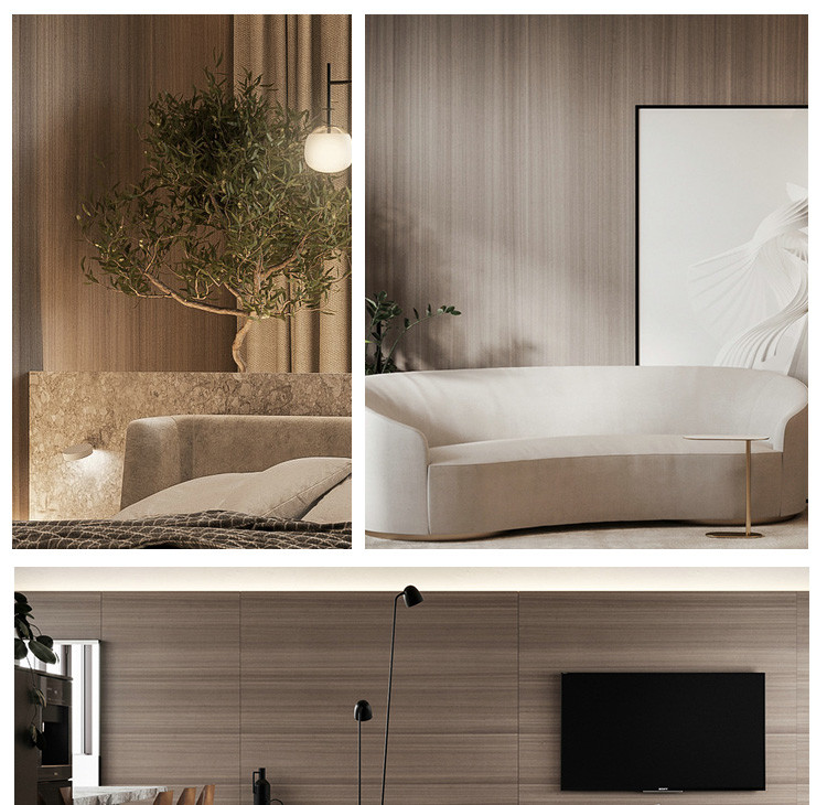 Eco Friendly Fireproof Decorative Wood Grain PVC Bamboo Fiber Wall Paneling