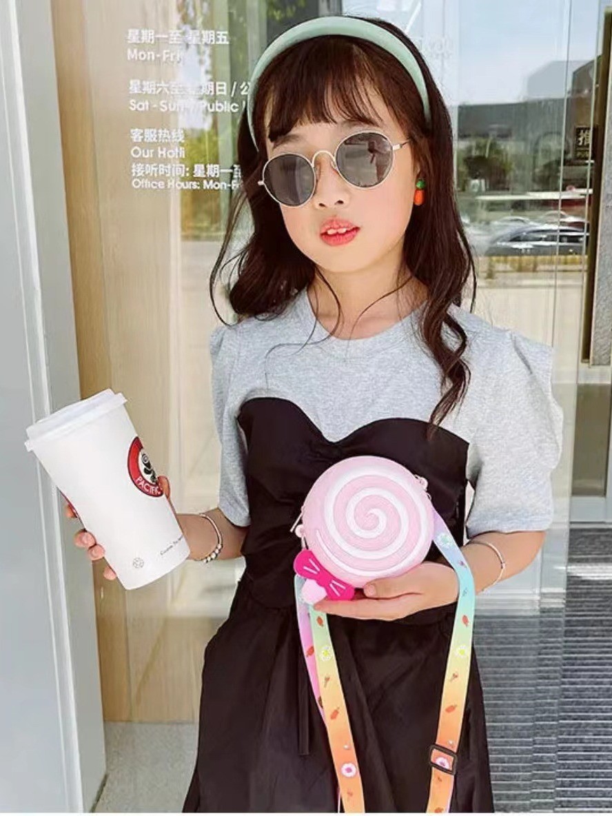 Lolipop Silicone Round Pencil Case For Stationery Supplie Pencil Pouch School Supplies Makeup Bag Storaoge Container