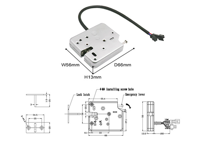 12V Actuator Remote Control Electronic Rotary Latch For Parcel Locker