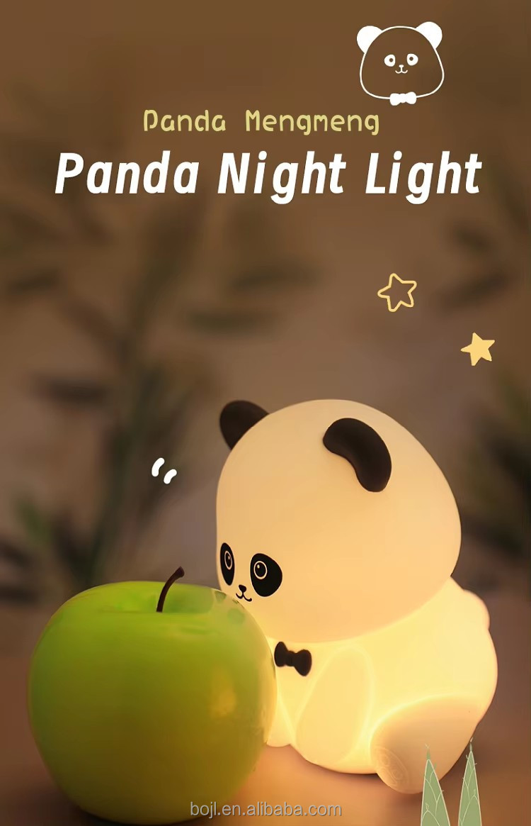 Cute Animal USB Rechargeable Baby Lamps Silicone Panda LED Night Light for Kids Night Lights