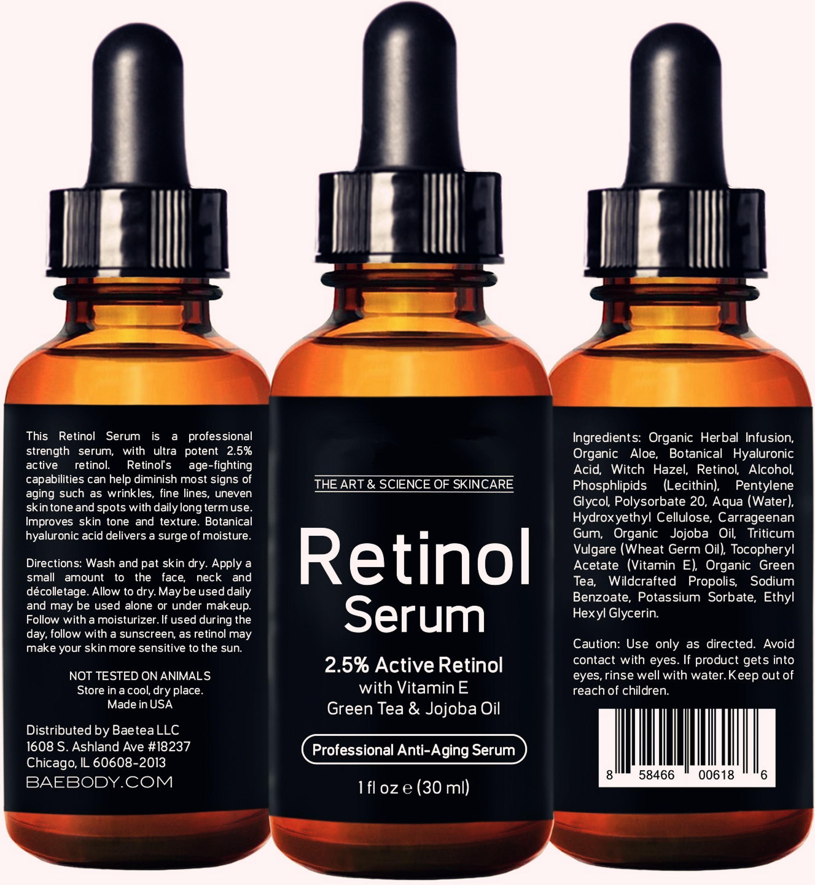 Vitamin E Hyaluronic Acid Retinol Organic Face Serum Anti Aging