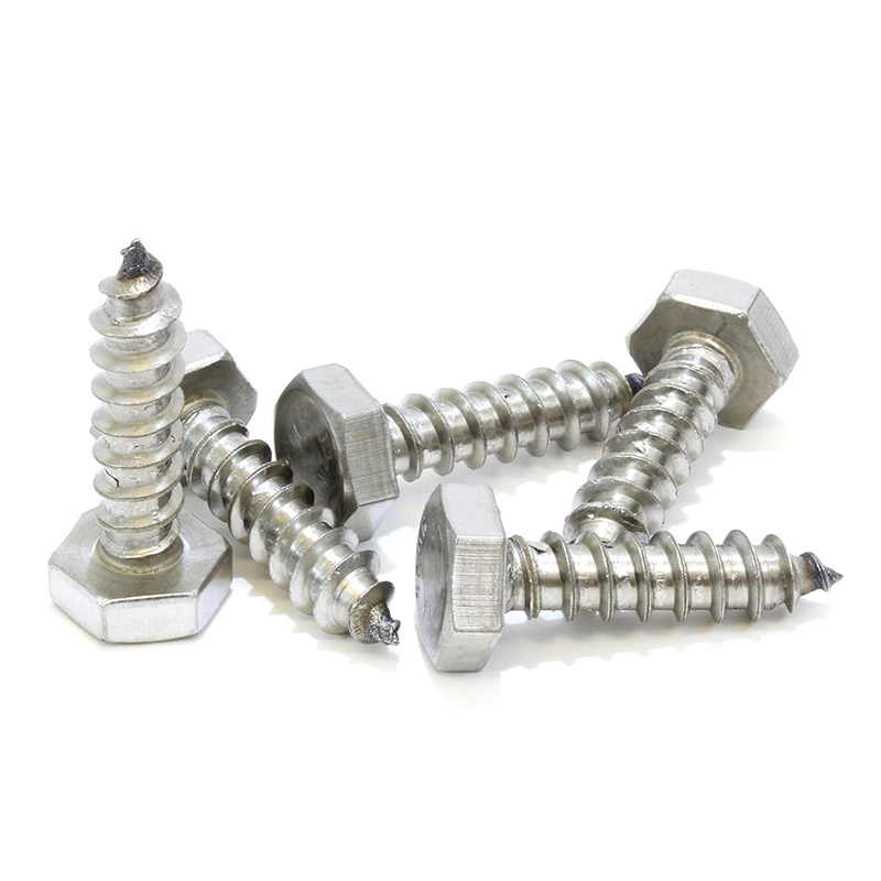 SS316 M12 Stainless Steel Hex Head Coach Screw With Self tapping Thread