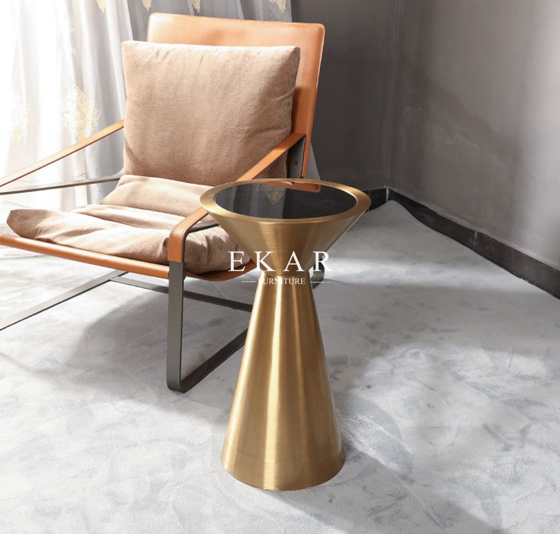 Contemporary Living Room Furniture Black Toughened Glass Top New Design Side Table