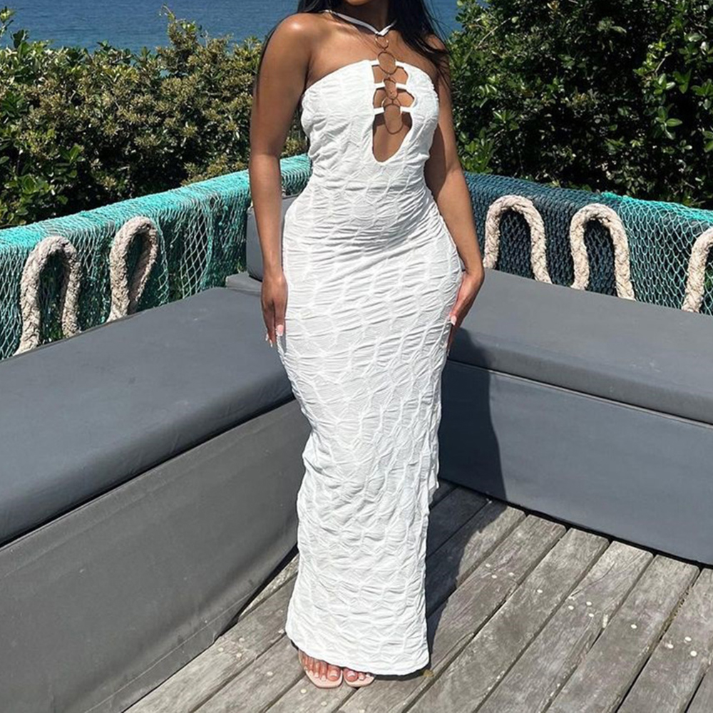 Summer Women Dress White Halter With Slim-Fit New Slim-Fit Wedding Dresses