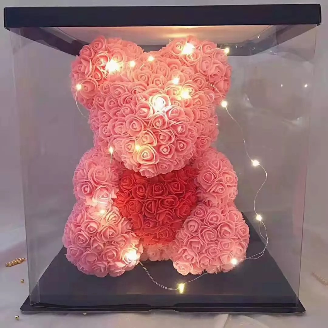 Most Popular Szie 40 CM Foam Rose Teddy Bear For Ladies Valentines Day gift Birthday gift Christmas day gift