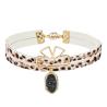 Buy cheap Boho Handmade Leather Bracelet Leopard Print Pendant For Teen Girl from wholesalers