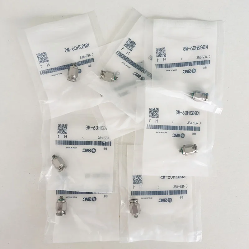KQG2H06-M5 Male Connector Push to Connect Fittings with Thread Sealant, SS316