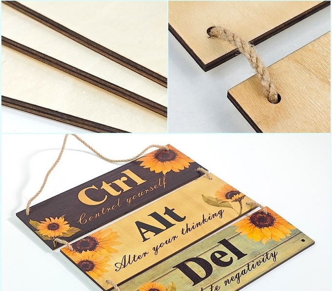 Wooden Sublimation Hanging Sign With Rope For Sublimation Printing