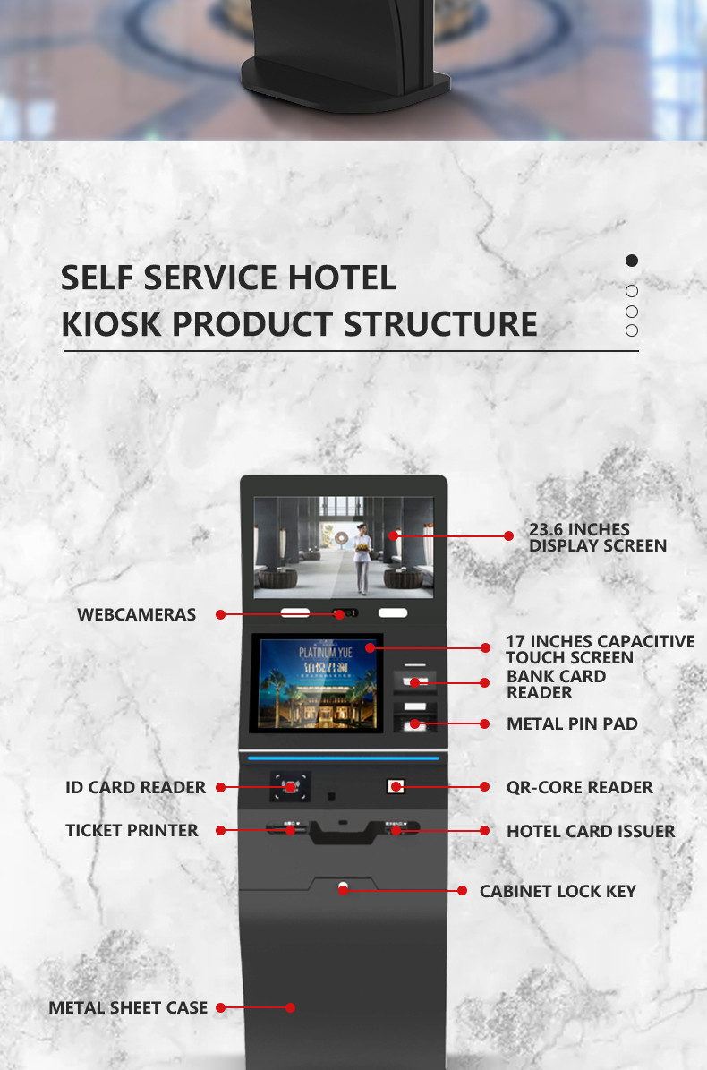 Android Windows Hotel Terminal Multifunction Self Service Kiosk