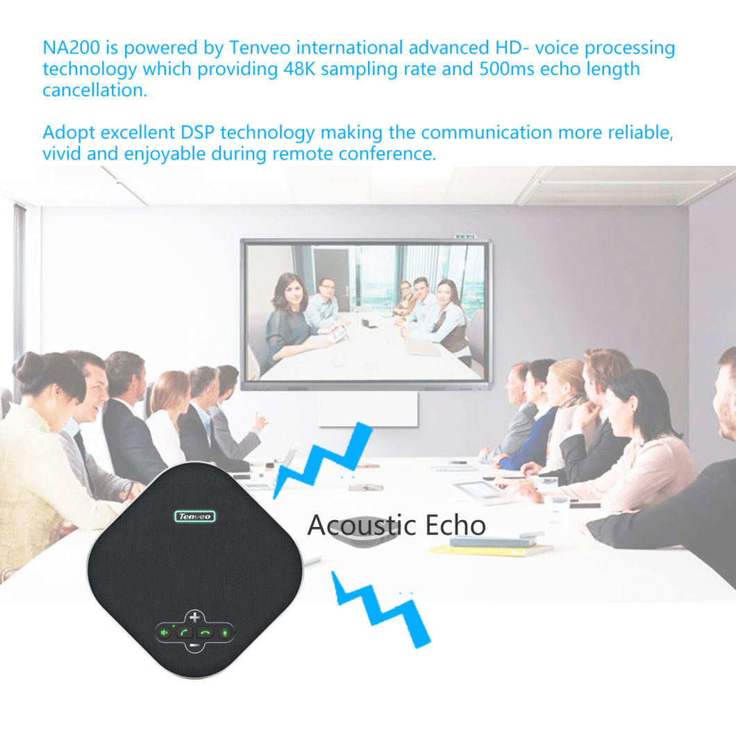 Tevo-Na200 USB Conference Speaker Microphone 5m (16.4FT) Pick up Radius Computer Speakers with Microphone, Voiceia Noise Cancelling USB Speakerphone
